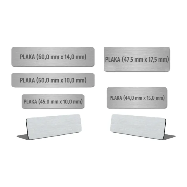 Metal Plaka-4415 Metal Plaka (44,0 mm x 15,0 mm) Uni