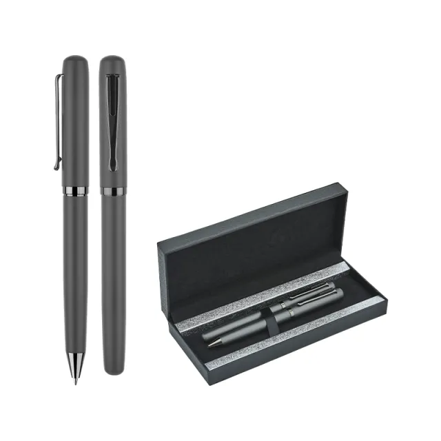 1253-RT Metal Roller & Tükenmez Kalem Seti Gri