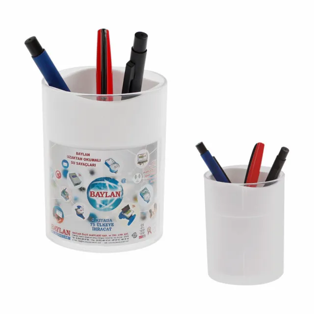 957 PVC-Akrilik Kalemlik Beyaz