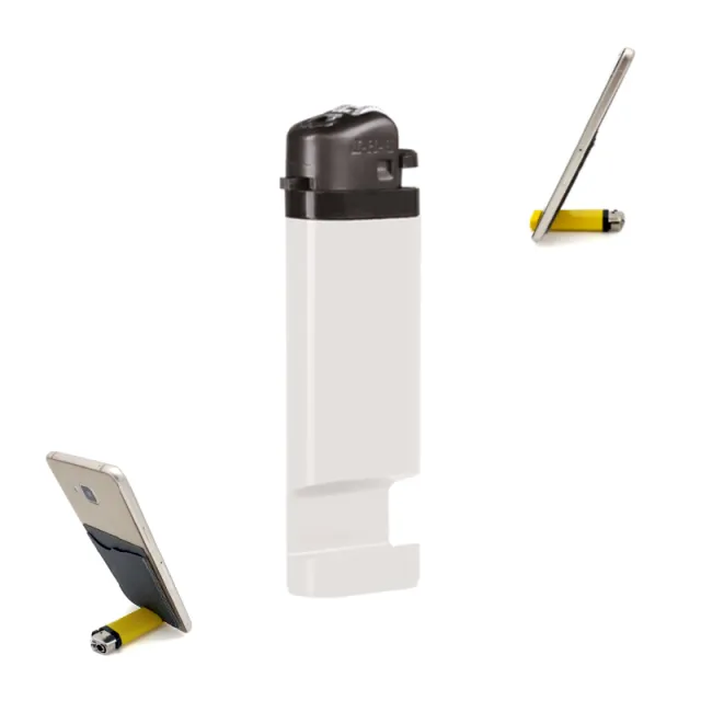 PHL-365 Telefon Standlı Taşlı Sibopsuz Çakmak Beyaz