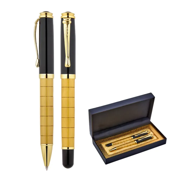 1214-RT Metal Roller & Tükenmez Kalem Seti Gold