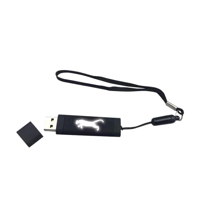 F-200-16 16 GB Işıklı Rubber Usb Siyah - Beyaz Işık