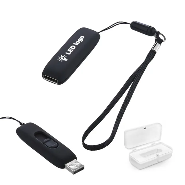 F-203-32 32 GB Işıklı Rubber Usb Siyah - Beyaz Işık
