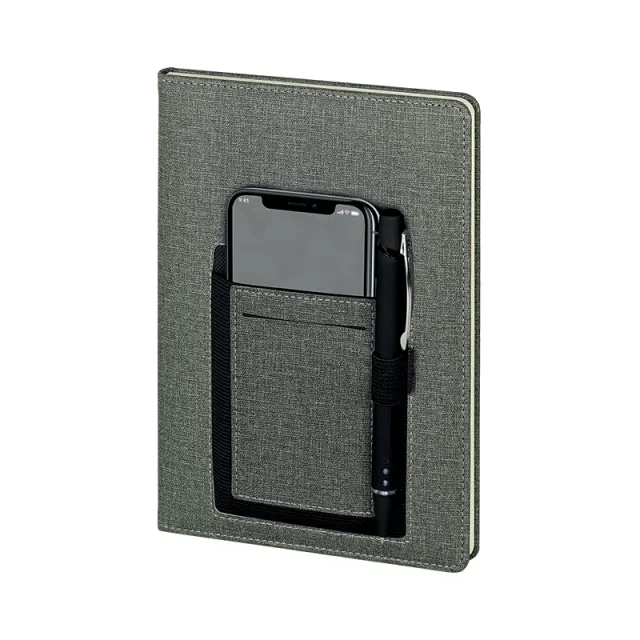 2420 15 x 21 Termo Deri Defter (Ivory Kağıt) Gri